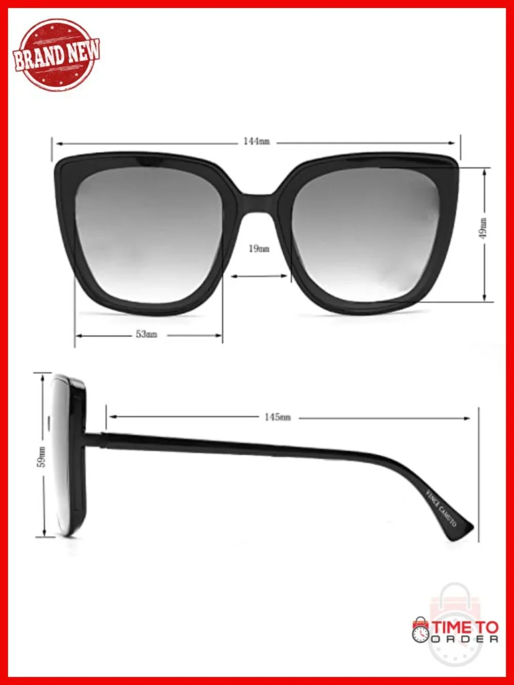 UV Protective Square Sunglasses with Microfiber Pouch